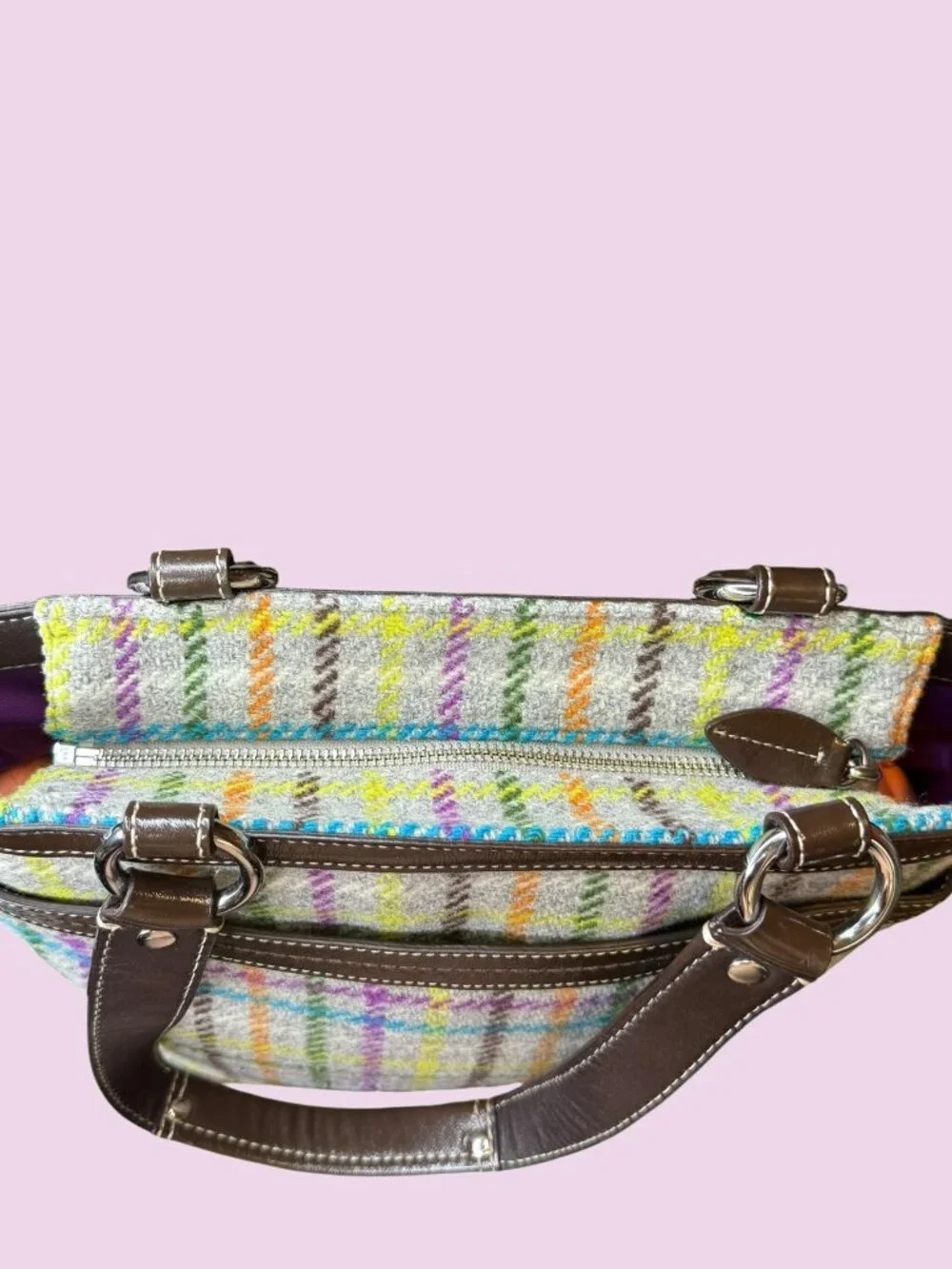 Coach Penelope Tattersall Wool Tweed 2010 - Like New - Picture 5 of 16